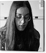 College Student With Octagonal Eyeglasses, 1972 Acrylic Print