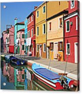 Colored Houses On The Island Of Burano Acrylic Print