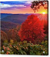 Colorful Autumn Sunrise At Artist Point - Arkansas Boston Mountains Acrylic Print