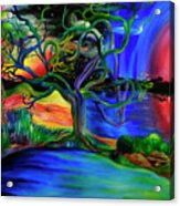Colorful Psychedelic Rainbow Lake Art Acrylic Print