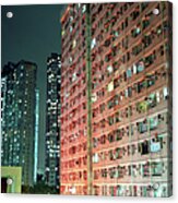 Colors Of A Housing Estate At Night Acrylic Print