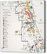 Community Settlement Map, Chicago Acrylic Print