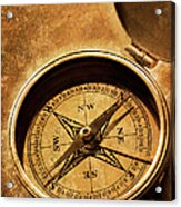 Compass On Old Texture Acrylic Print