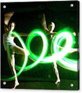 Coordinated Dancers In Green Abstract Acrylic Print