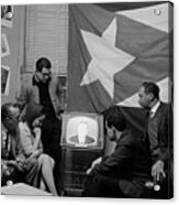 Cuban Refugees Watching Kennedys Speech Acrylic Print