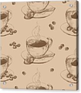 Cup Of Hot Coffee Seamless Acrylic Print