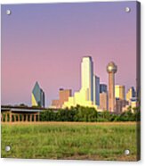 Dallas Skyline At Sunset Acrylic Print