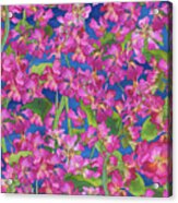 Dance Of Love- Pink Flowers Repeat Acrylic Print
