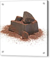 Dark Chocolate Chunks And Powder Acrylic Print