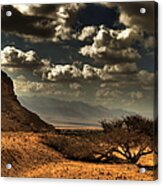 Desert  Mountains With Cloudy Sky Acrylic Print