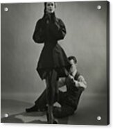 Designer Charles James With A Model Acrylic Print