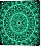 Detailed Green Mandala Acrylic Print