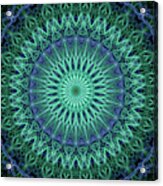 Detailed Mandala In Plum And Malachite Green Colors Acrylic Print