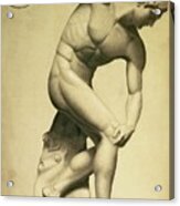Discus Thrower, Drawing Of A Classical Sculpture, C.1874 Acrylic Print