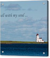 Distant Lighthouse In Evening Light Acrylic Print