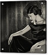 Diva With The Hat In Film Noir Style Acrylic Print