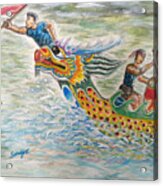 Dragon Boat Racing Acrylic Print
