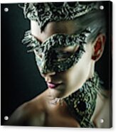Dragon Queen Vintage Eye Mask Acrylic Print