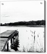 Dreamy Dock In Black And White Acrylic Print