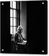 Einstein Sitting Alone Acrylic Print