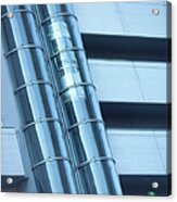 Elevator Moving In Transparent Tube In Acrylic Print