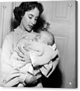 Elizabeth Taylor Holds Baby For Movie Acrylic Print