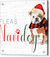 English Bulldog Funny Fleas Navidog Christmas Acrylic Print