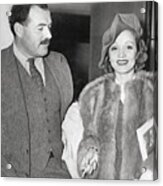 Ernest Hemingway And Marlene Dietrich Acrylic Print