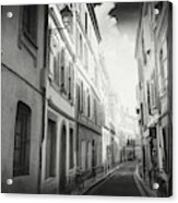 European Street Scenes Toulouse France Black And White Acrylic Print