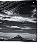 Expressive Clouds And Mt.fuji Acrylic Print