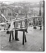 Factory Workers Work On Aircraft Wing Acrylic Print