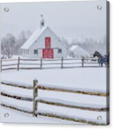 Farm In The Snow Acrylic Print