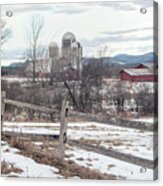 Farm In Winter - Vermont Acrylic Print
