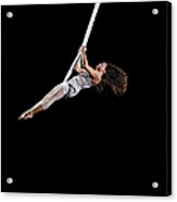 Female Aerialist Swinging On Suspended Acrylic Print