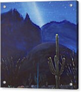 Finger Rock Trail Night, Tucson, Arizona Acrylic Print