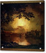 Firework Display At The Castel Sant Angelo In Rome By Joseph Wright Acrylic Print