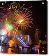 Fireworks In Bangkok Acrylic Print