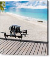 Flying Drone With Mounted Camera Acrylic Print