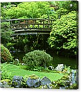Footbridge Japanese Garden  Portland Acrylic Print