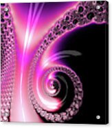 Fractal Spiral Pink Purple And Black Acrylic Print