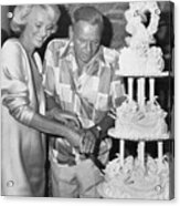 Frank Sinatra Cutting Wedding Cake Acrylic Print