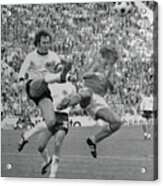 Franz Beckenbauer Kicking A Soccer Ball Acrylic Print