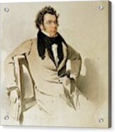 Franz Schubert -1797-1828- Watercolour 1825. Acrylic Print