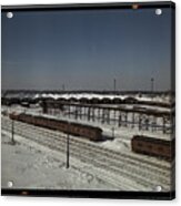 Freight House At A Chicago And Northwestern Railroad Yard. Acrylic Print