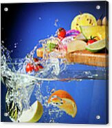 Fruit And Water Splash Acrylic Print