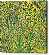 Garden In Mustard Yellow And Green Acrylic Print
