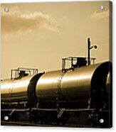 Gasoline Train At Sunset Acrylic Print