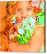 Girl With Flower 3 Acrylic Print
