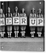 Girls Holding Cheer Up Letters Acrylic Print
