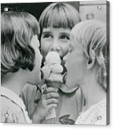Girls Licking Ice Cream Acrylic Print